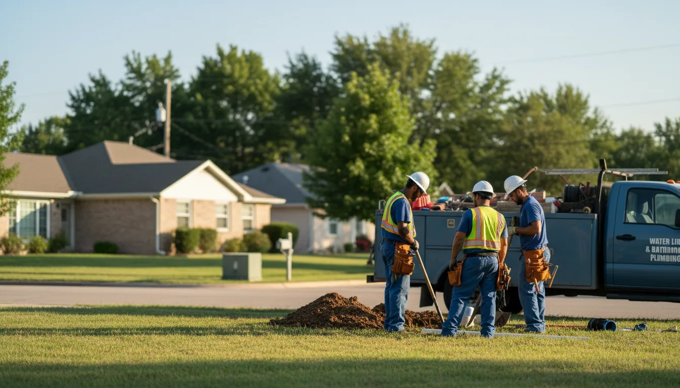 Residential water line and bathroom plumbing service in Latham, MO